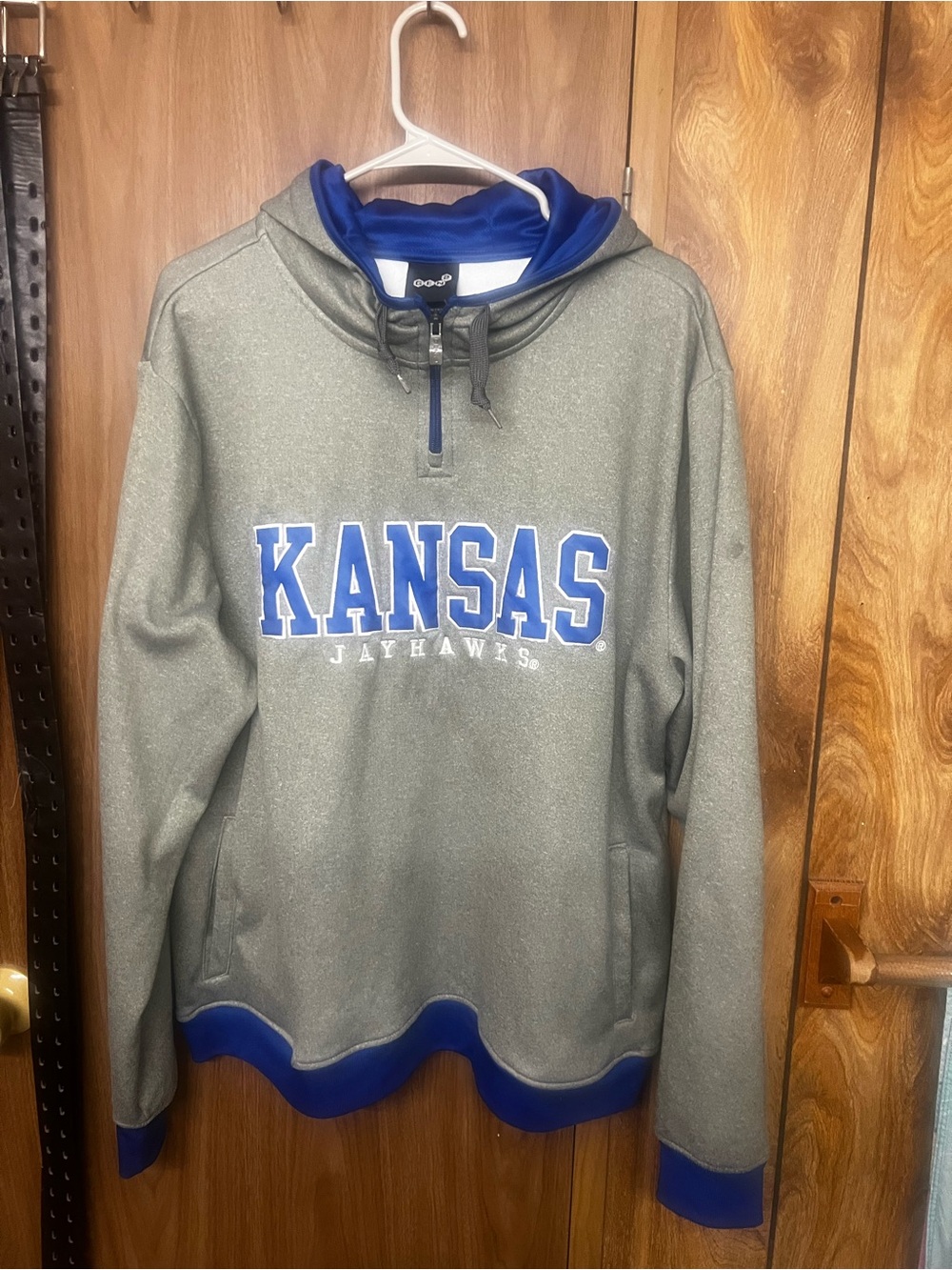 Kansas Jayhawks Gray & Blue Pullover Hoodie